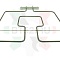 ТЭН духовки 322421 1400w 'Sahterm' (L381x366mm, фланец:151x24mm), зам,480121104179